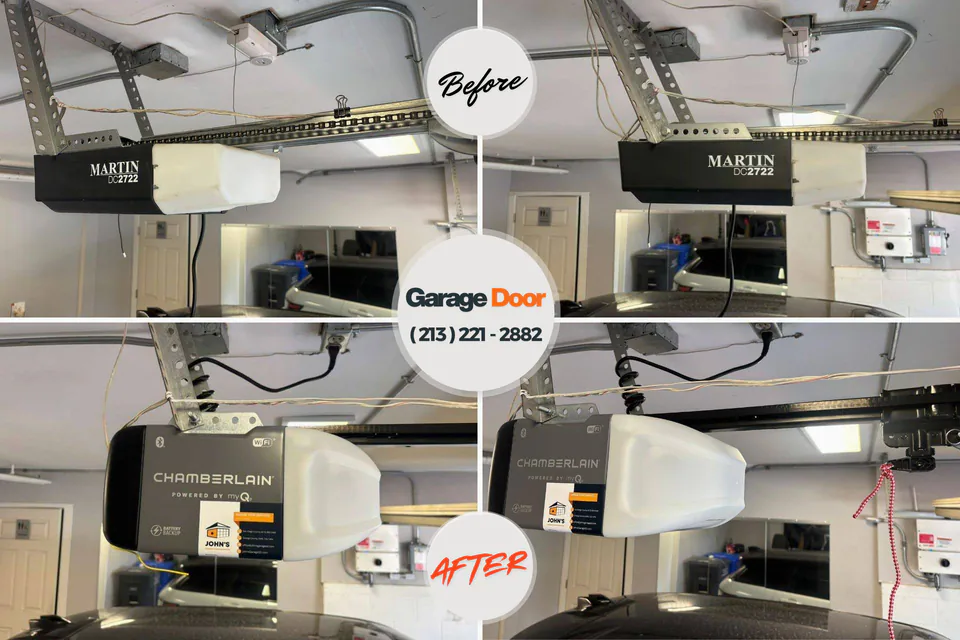 Before and after: garage door repair Prairie Creek, AR